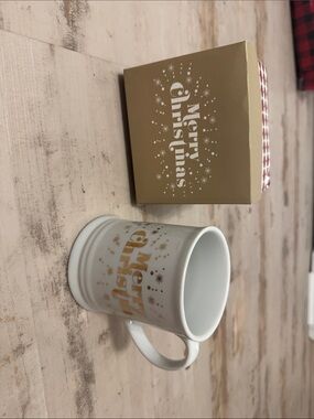 Cath Kidston White Mug with Gold Festive Lettering